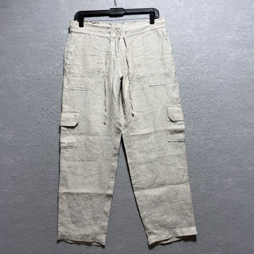 Tommy Bahama Pants Women’s Size XS Beige Linen Lightweight Cargo Pockets